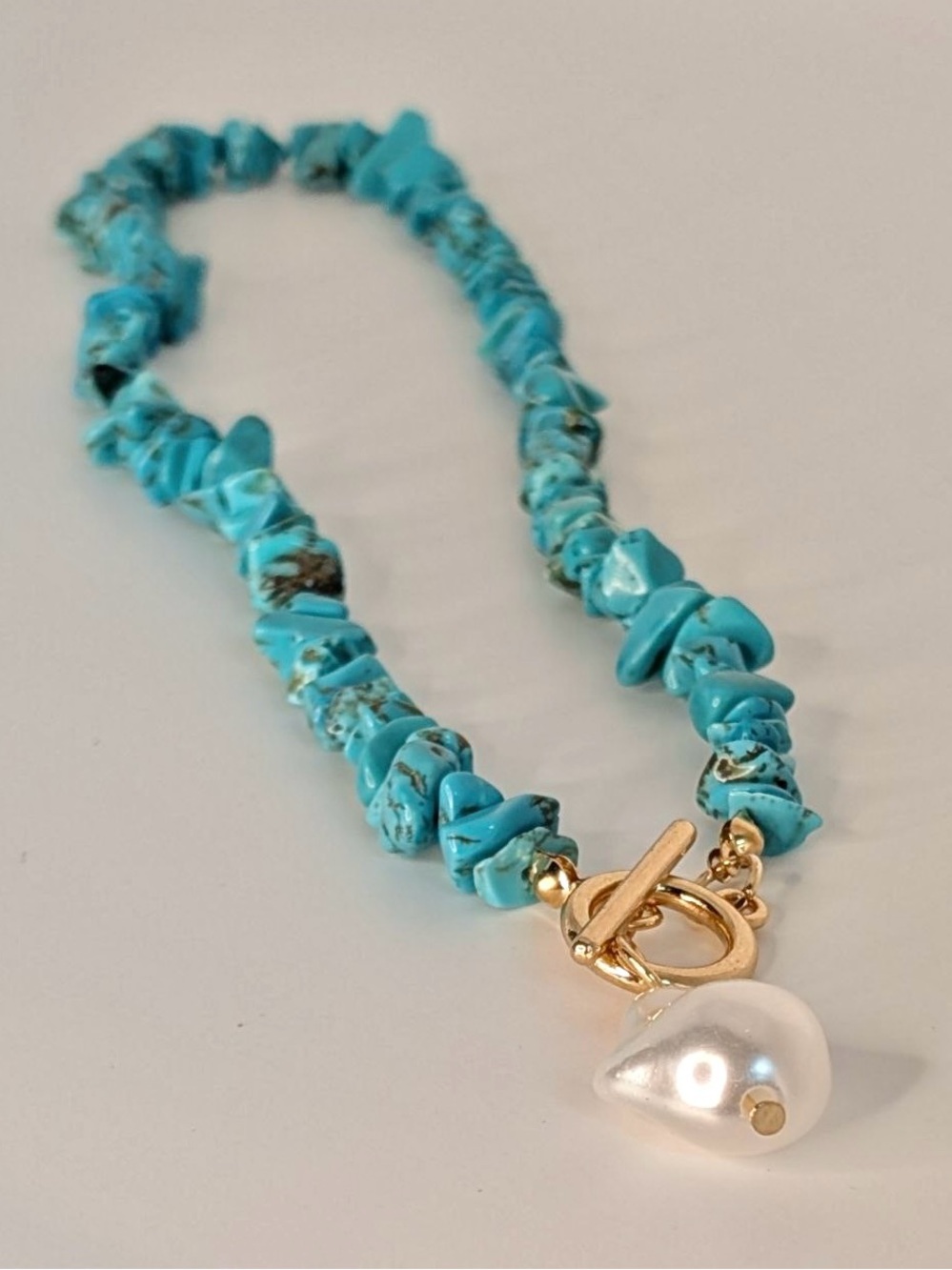 NWT Turquoise Choker Necklace
Baroque Freshwater Pearl Pendant 18K Gold Plated - Picture 6 of 10